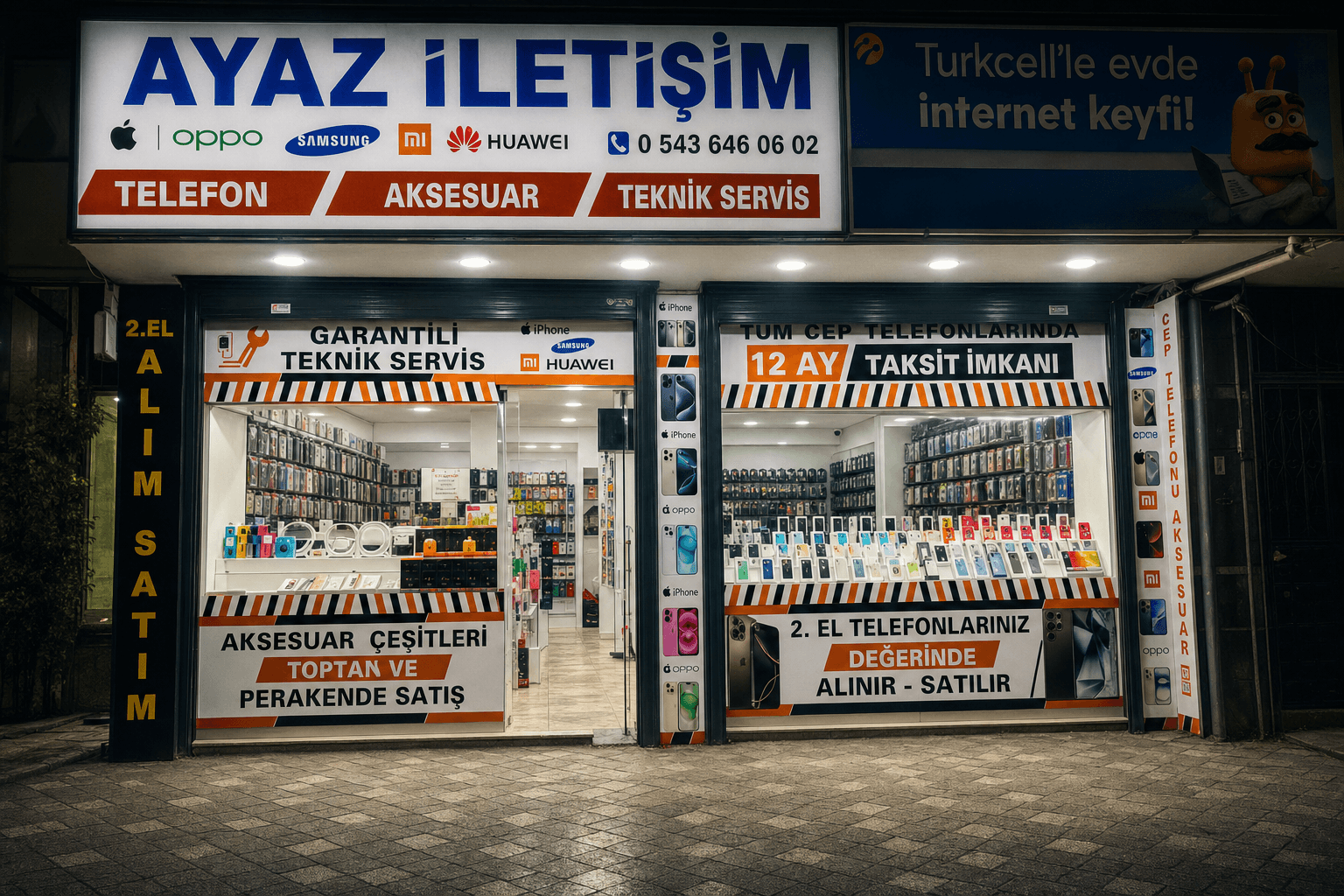 Ayaz İletişim gece vitrini — 7/24 açık